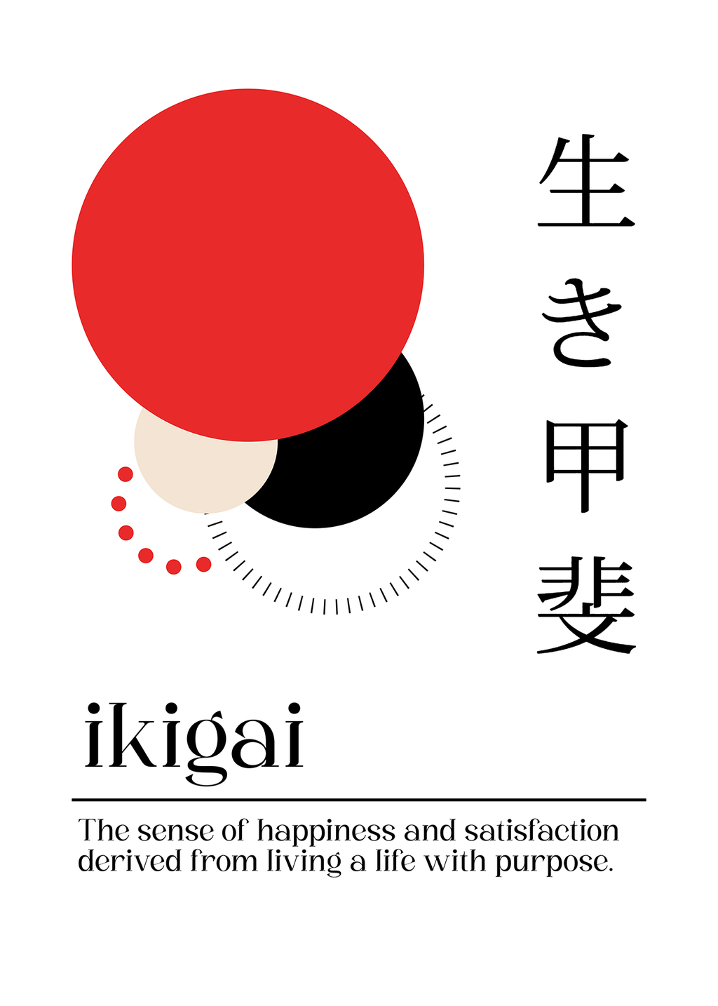 Ikigai – The Art of Living with Purpose | Japanese Minimalist Motivational Poster