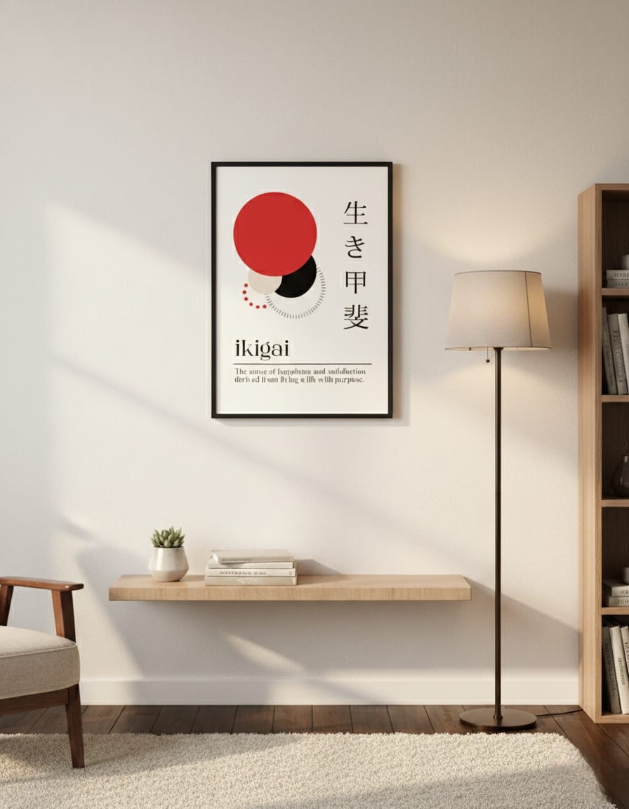 Ikigai – The Art of Living with Purpose | Japanese Minimalist Motivational Poster