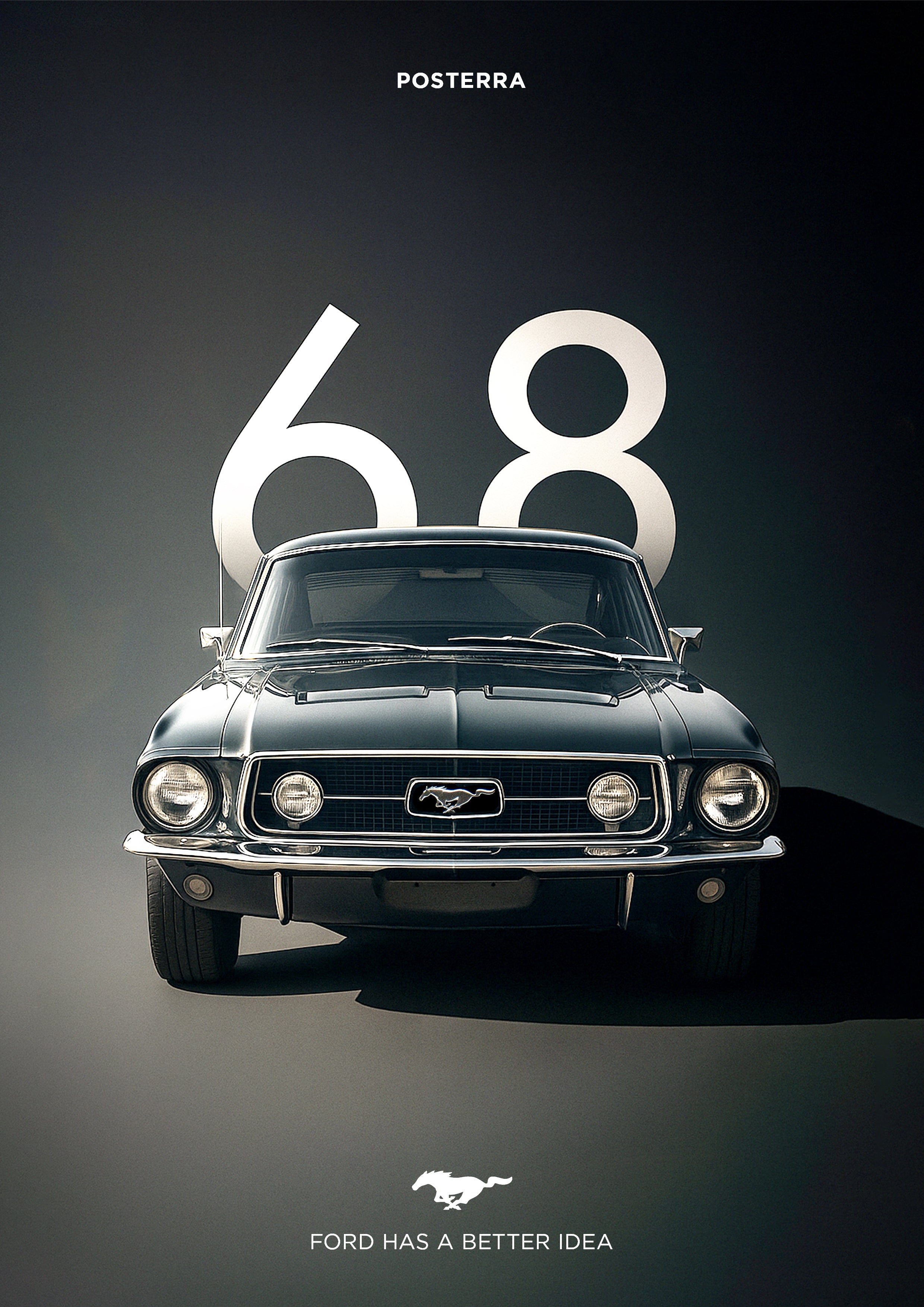 1968 Mustang Poster – Classic Black Edition