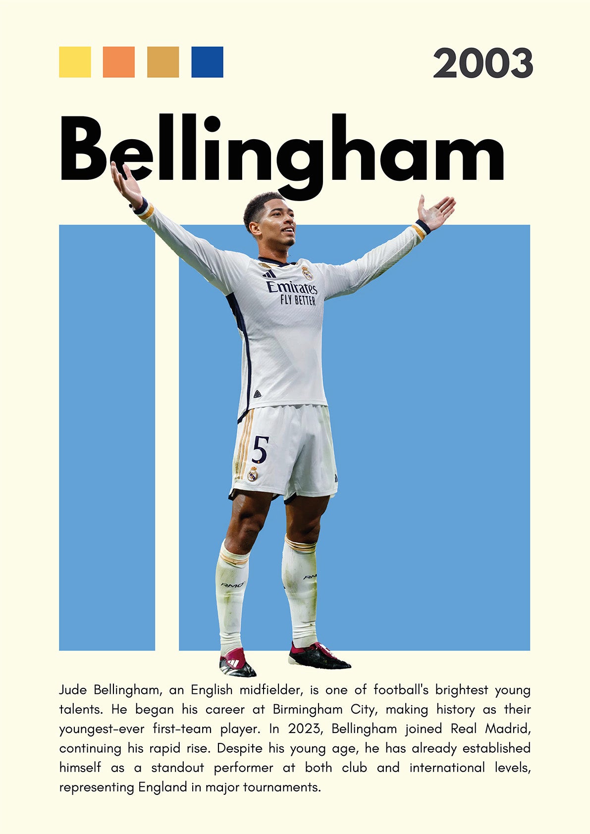 Jude Bellingham Premium Football Poster