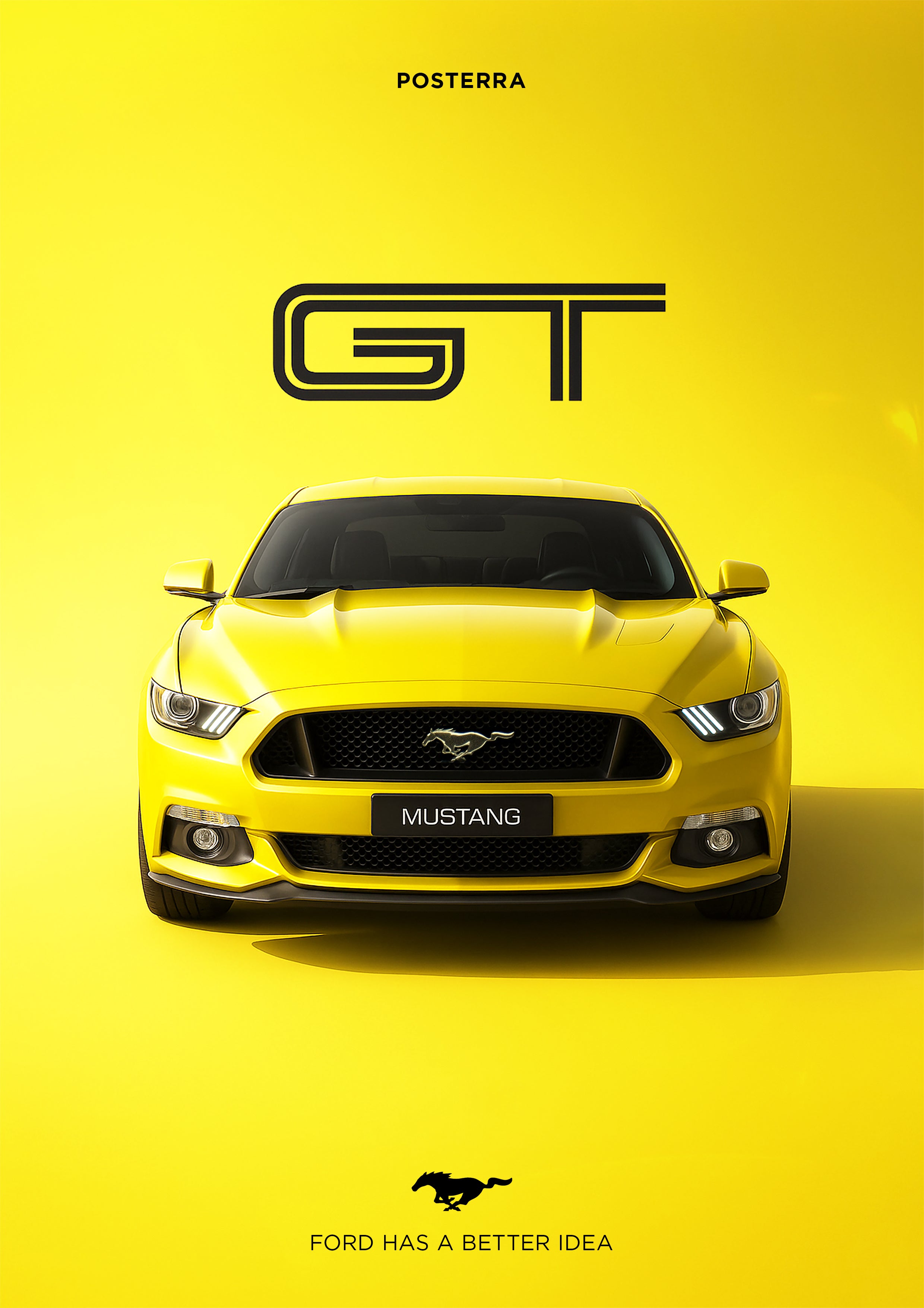 Mustang GT Poster – Bold Yellow
