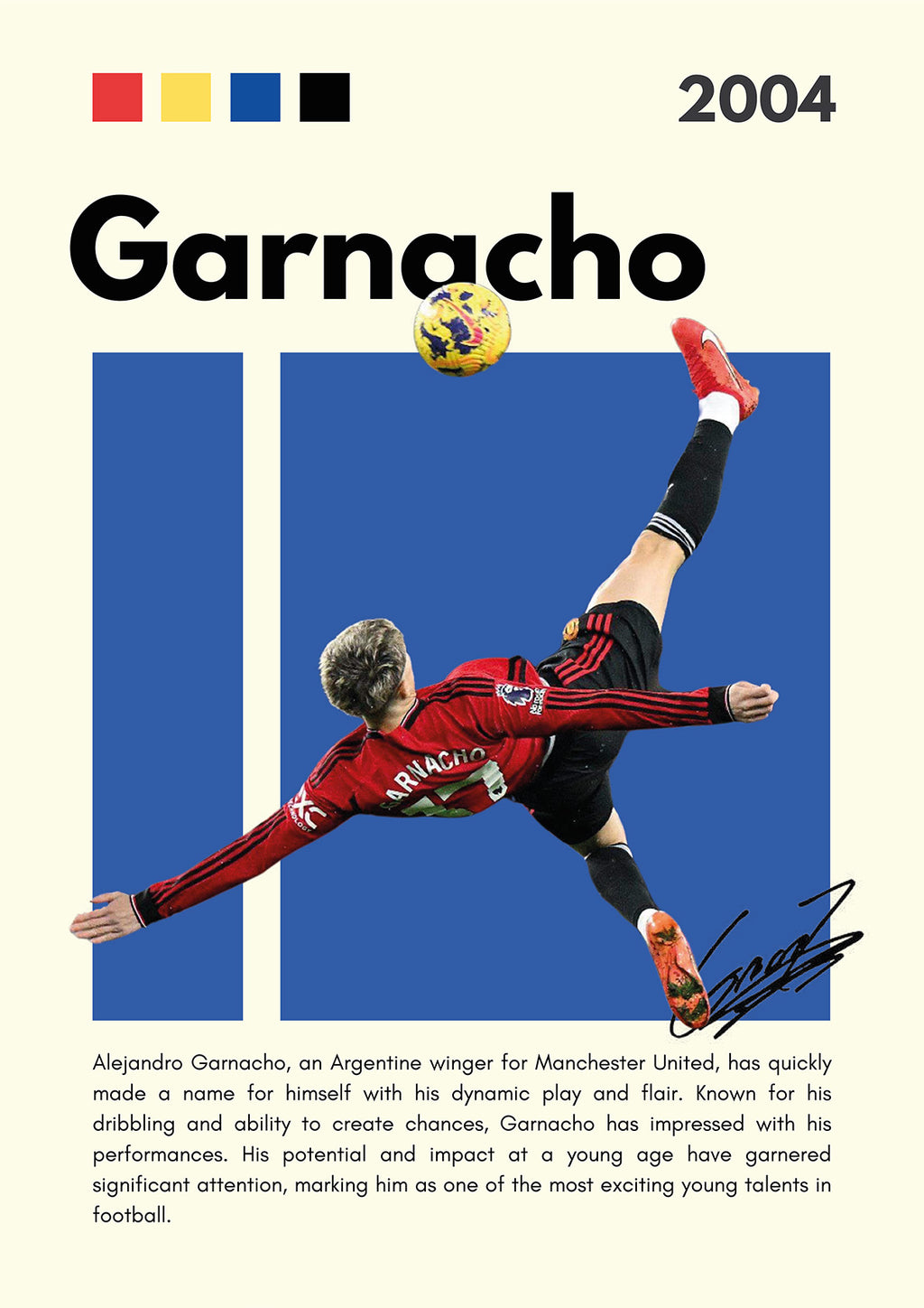 Alejandro Garnacho Premium Football Poster