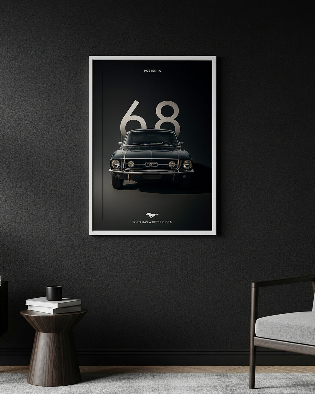 1968 Mustang Poster – Classic Black Edition