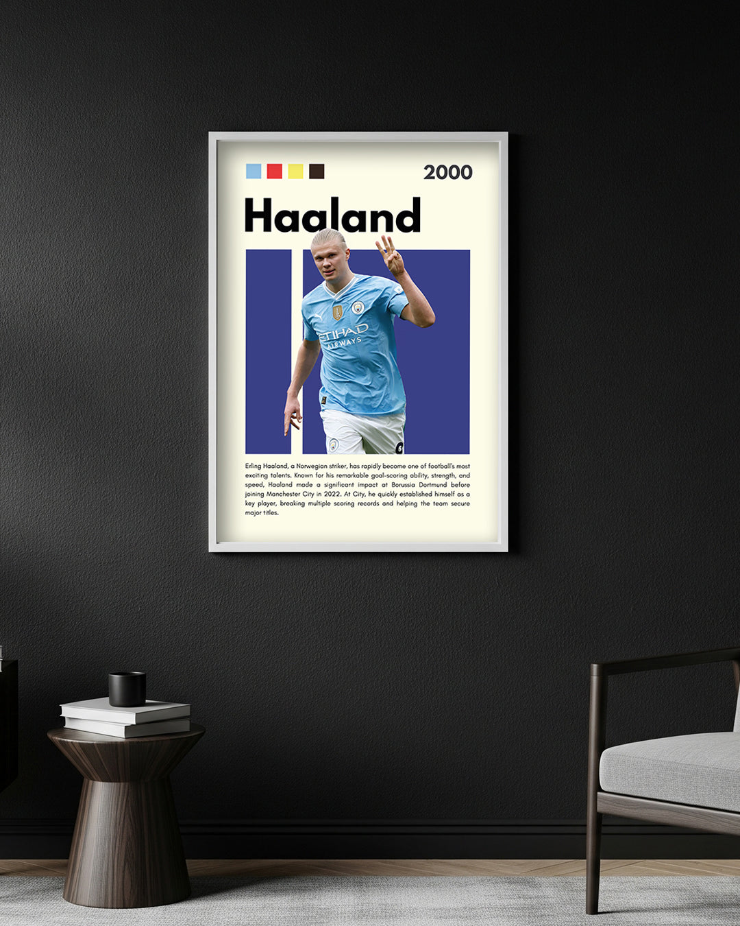 Erling Haaland Premium Football Poster