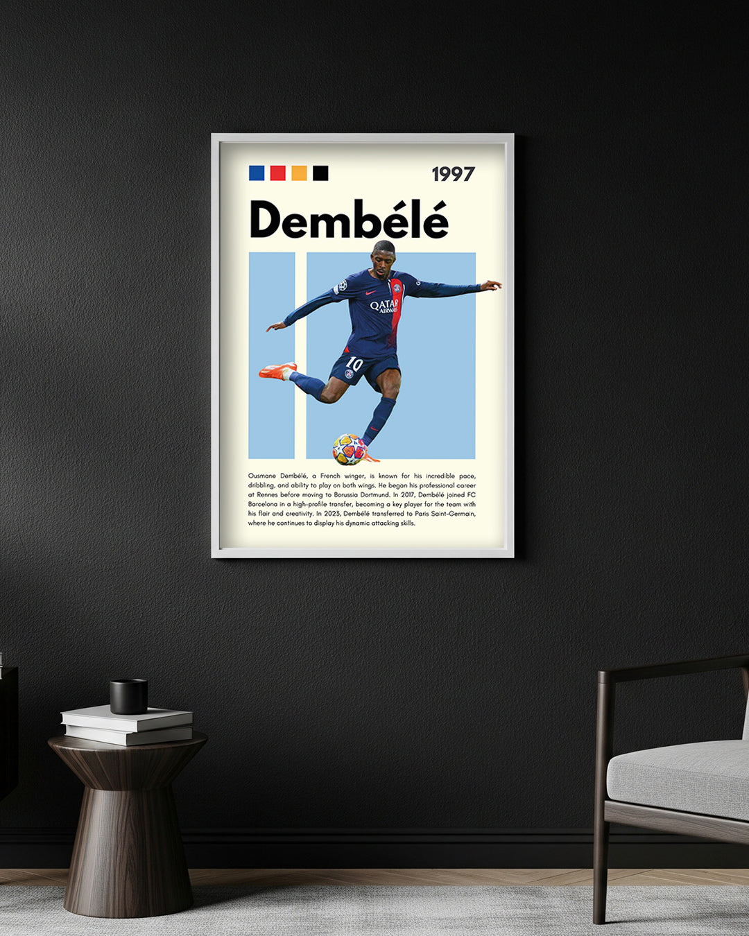 Ousmane Dembélé Premium Football Poster