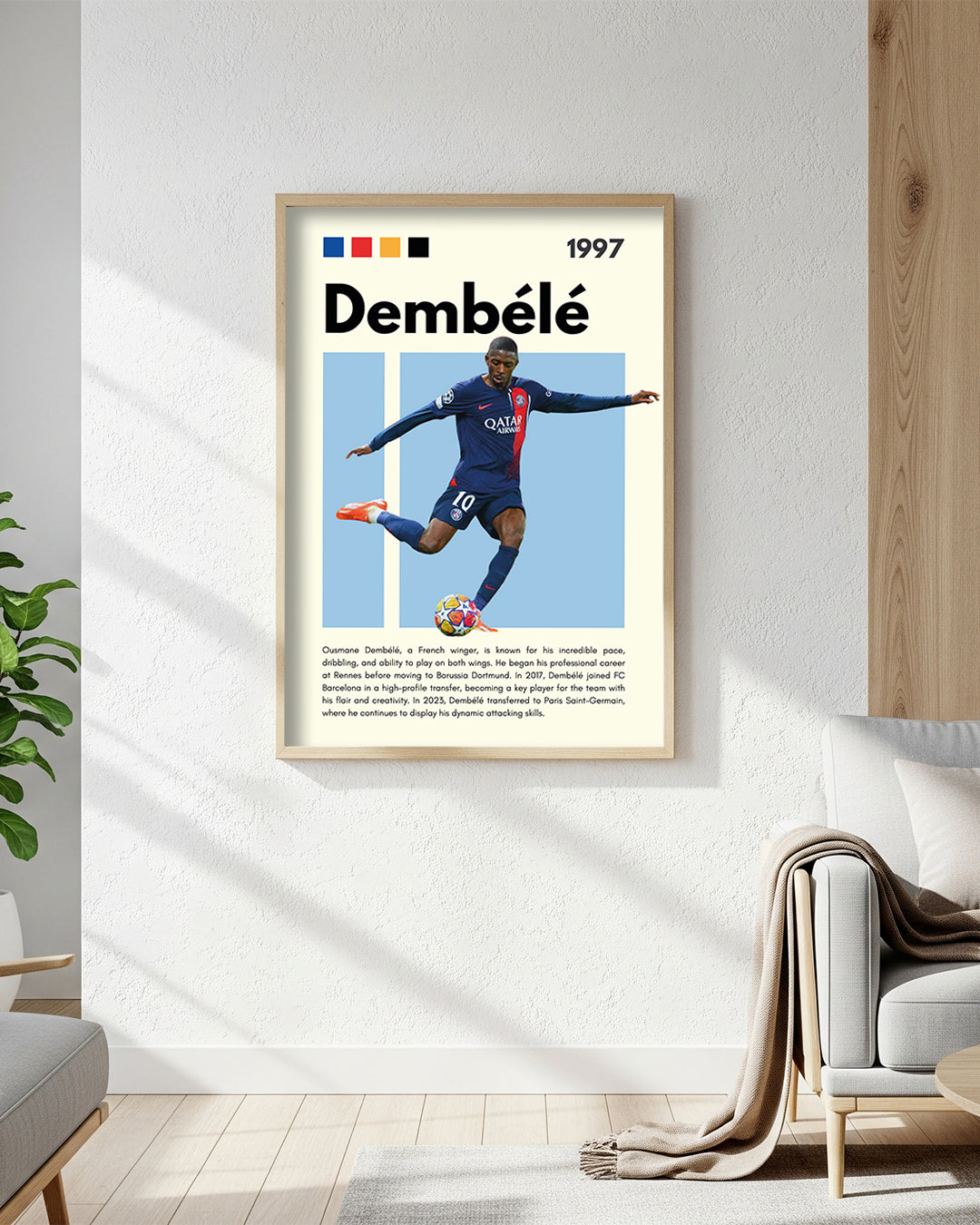 Ousmane Dembélé Premium Football Poster
