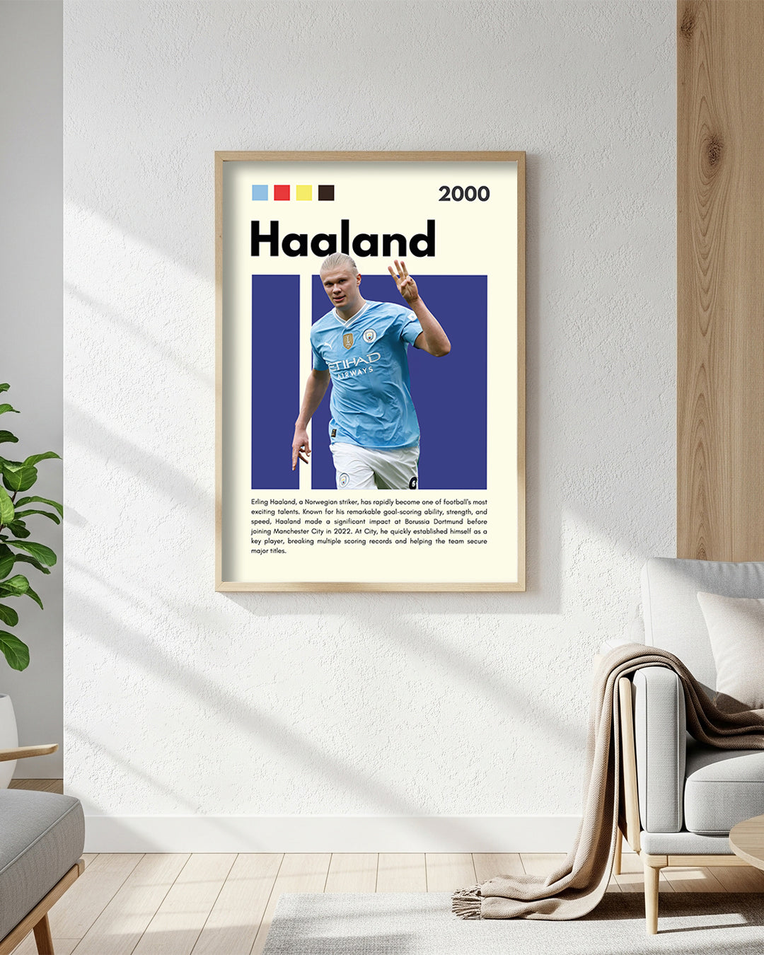 Erling Haaland Premium Football Poster
