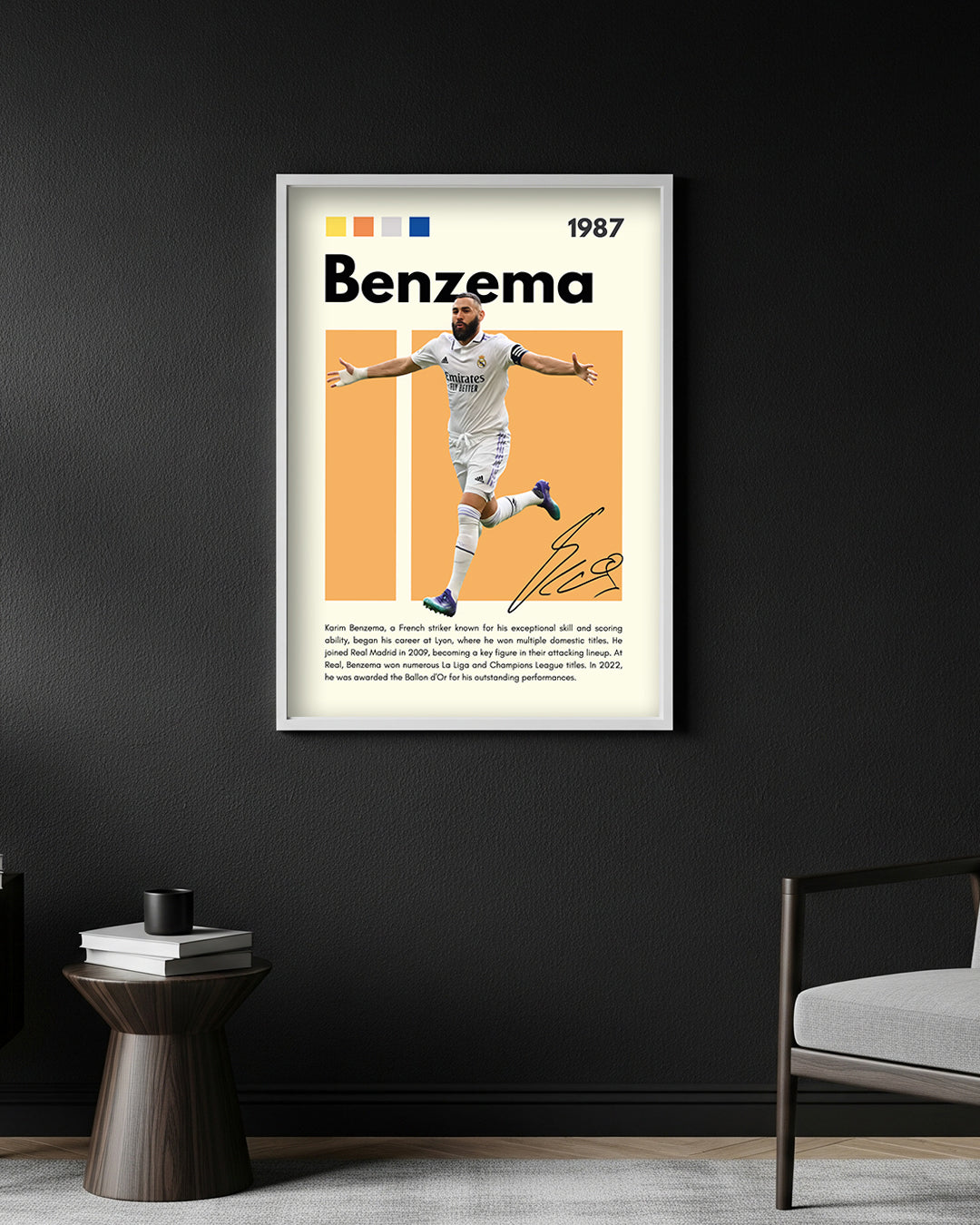 Karim Benzema Premium Football Poster