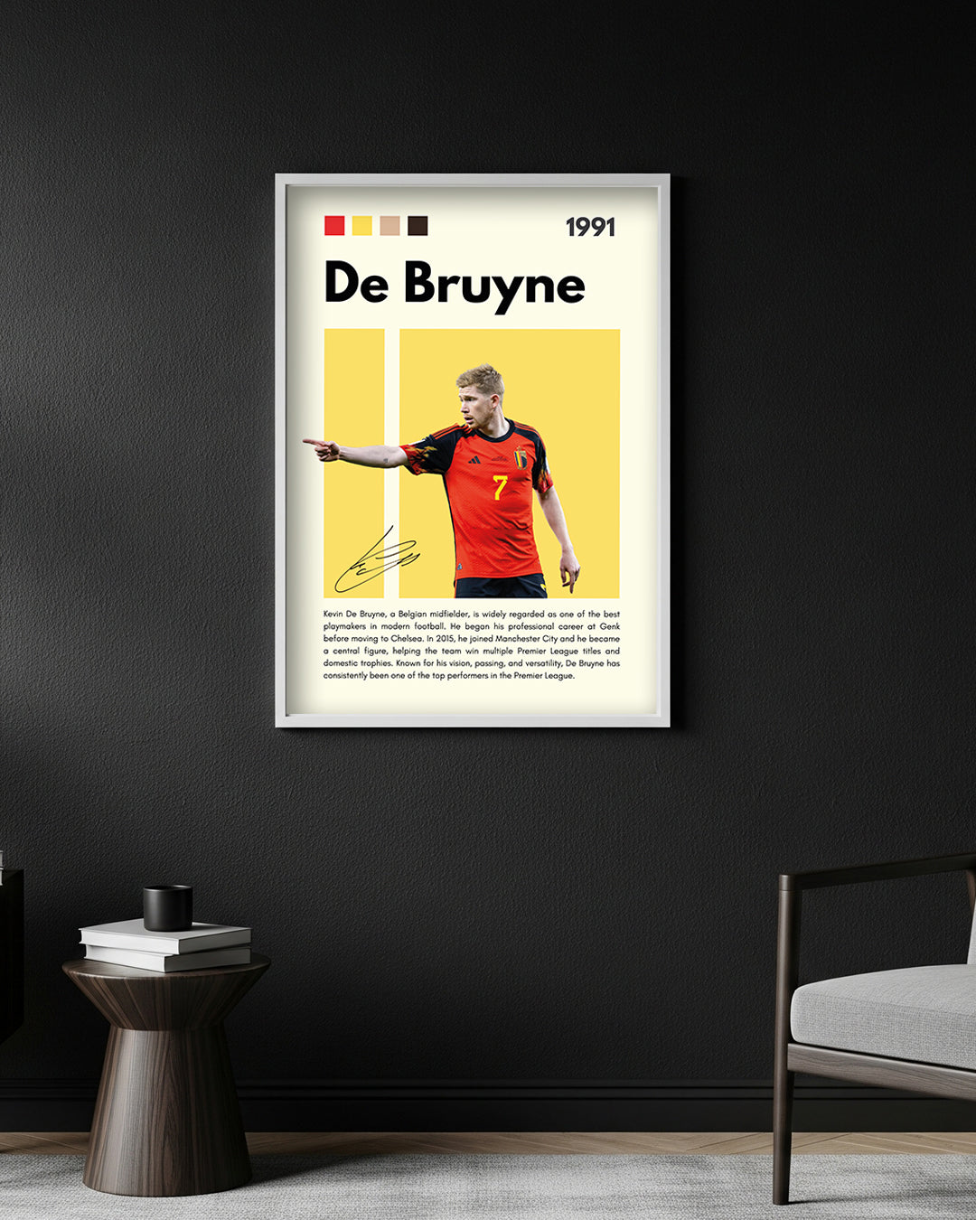 Kevin De Bruyne Premium Football Poster