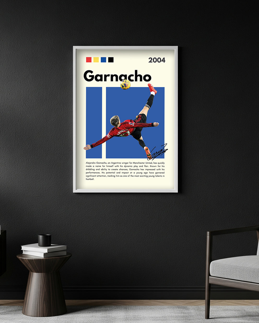 Alejandro Garnacho Premium Football Poster