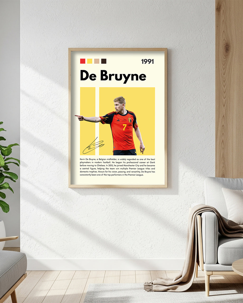 Kevin De Bruyne Premium Football Poster