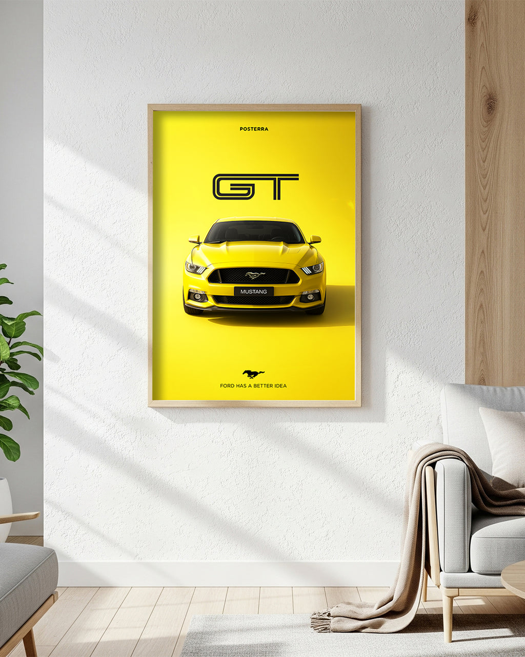 Mustang GT Poster – Bold Yellow