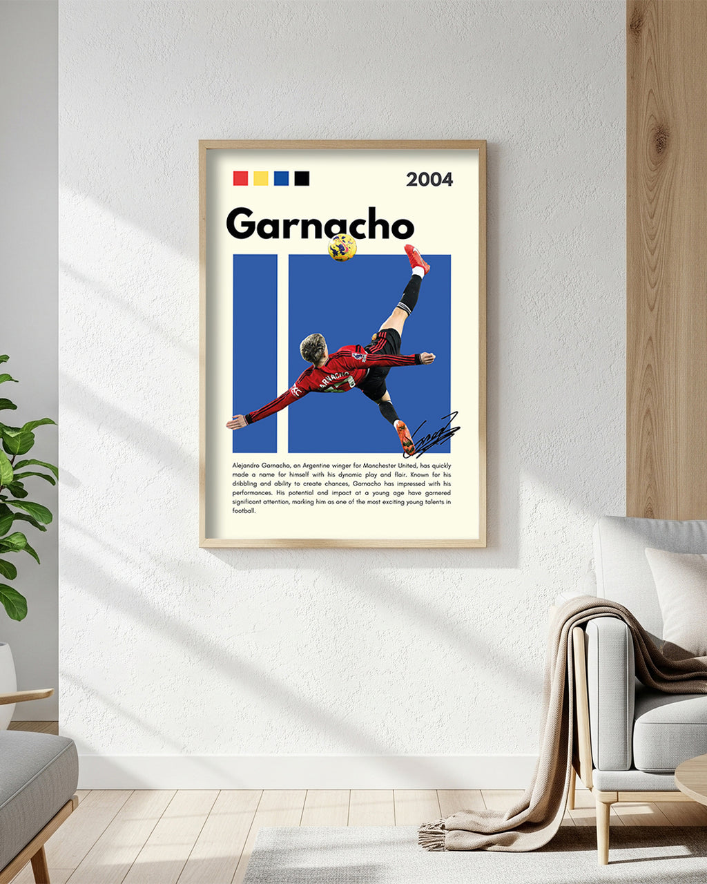 Alejandro Garnacho Premium Football Poster